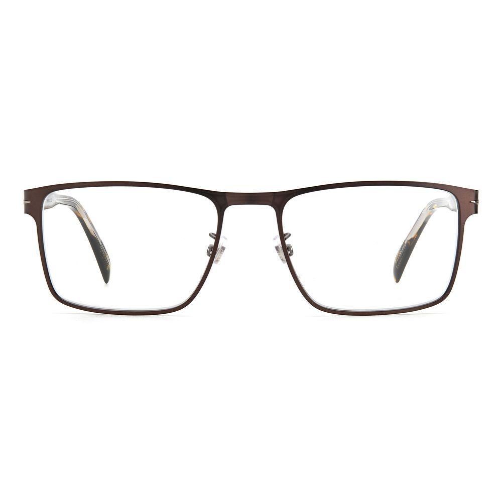 David Beckham Brown Metal Frames with 54/18/145mm sizing, stylish and durable eyewear, front view.