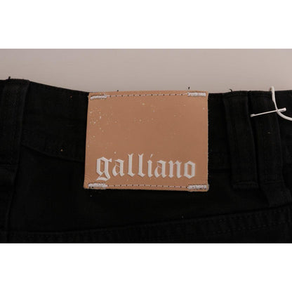 John Galliano Black Cotton Denim Stretch Regular Fit Jeans Jeans & Pants