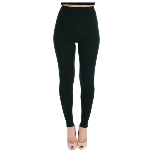 Dolce & Gabbana Green Wool Stretch Tights