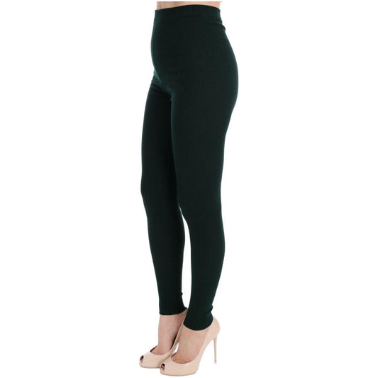 Dolce & Gabbana Green Wool Stretch Tights
