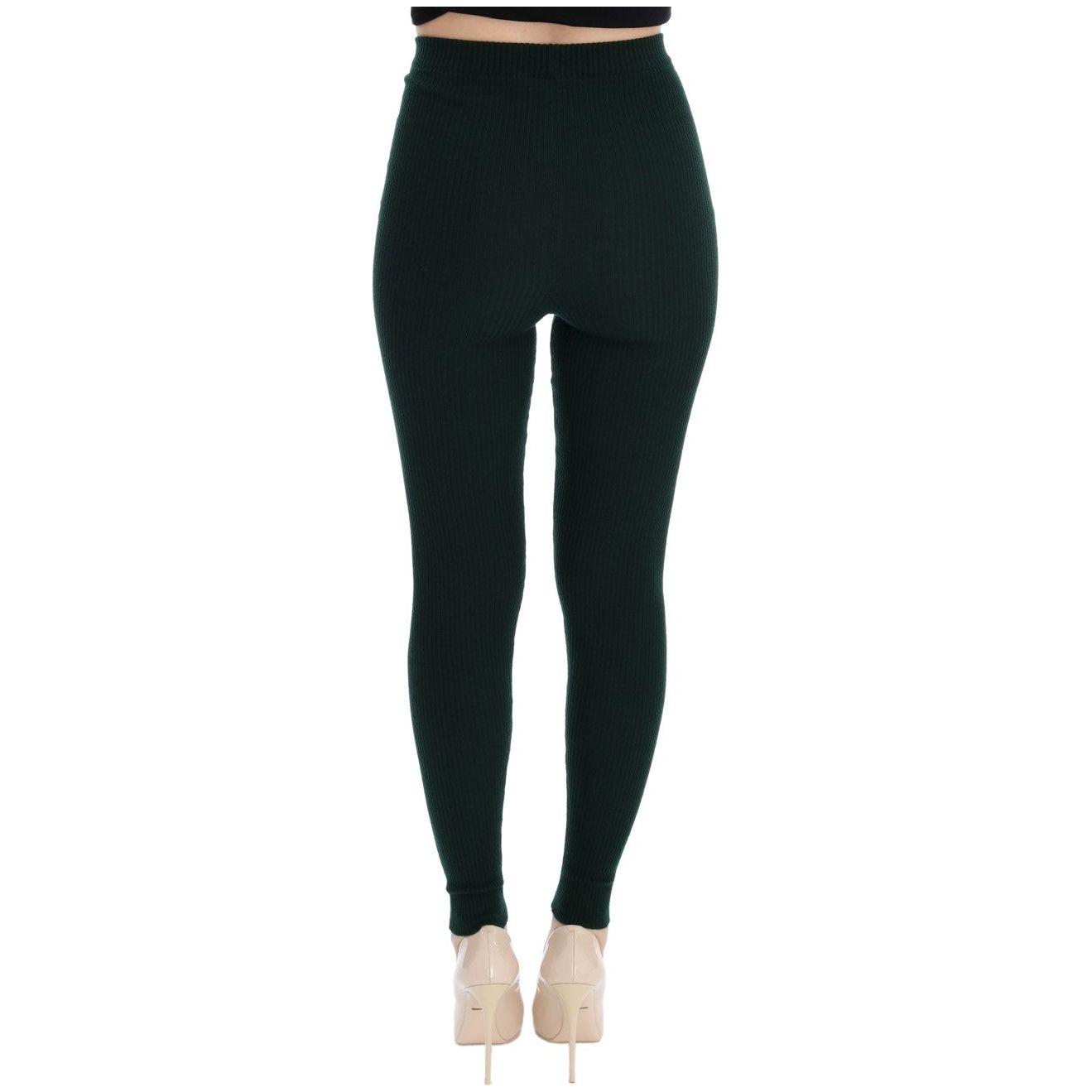 Dolce & Gabbana Green Wool Stretch Tights