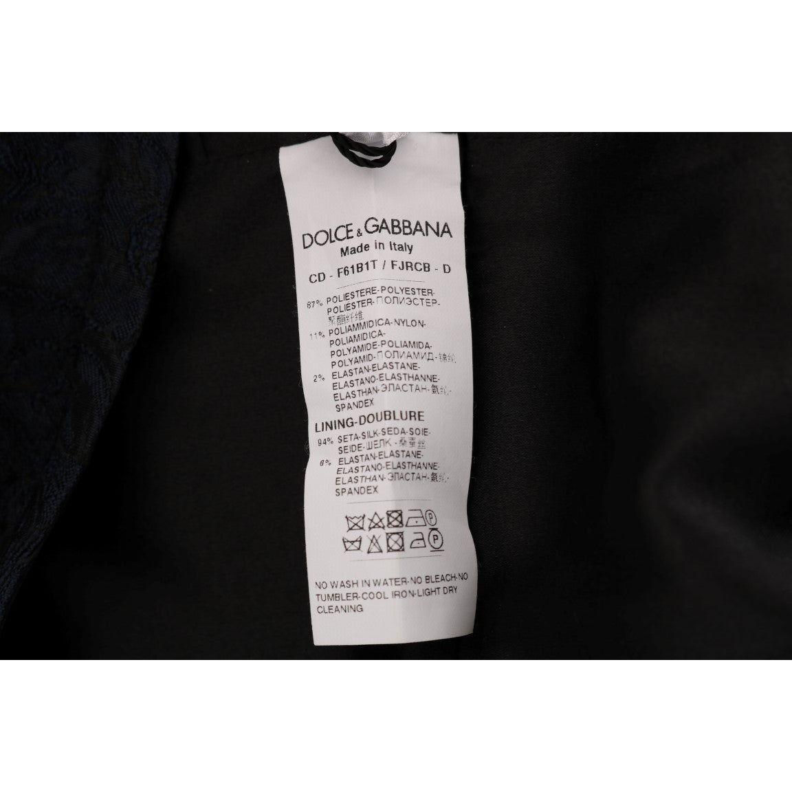 Dolce & Gabbana Black Blue Flare Mini Dress Dresses