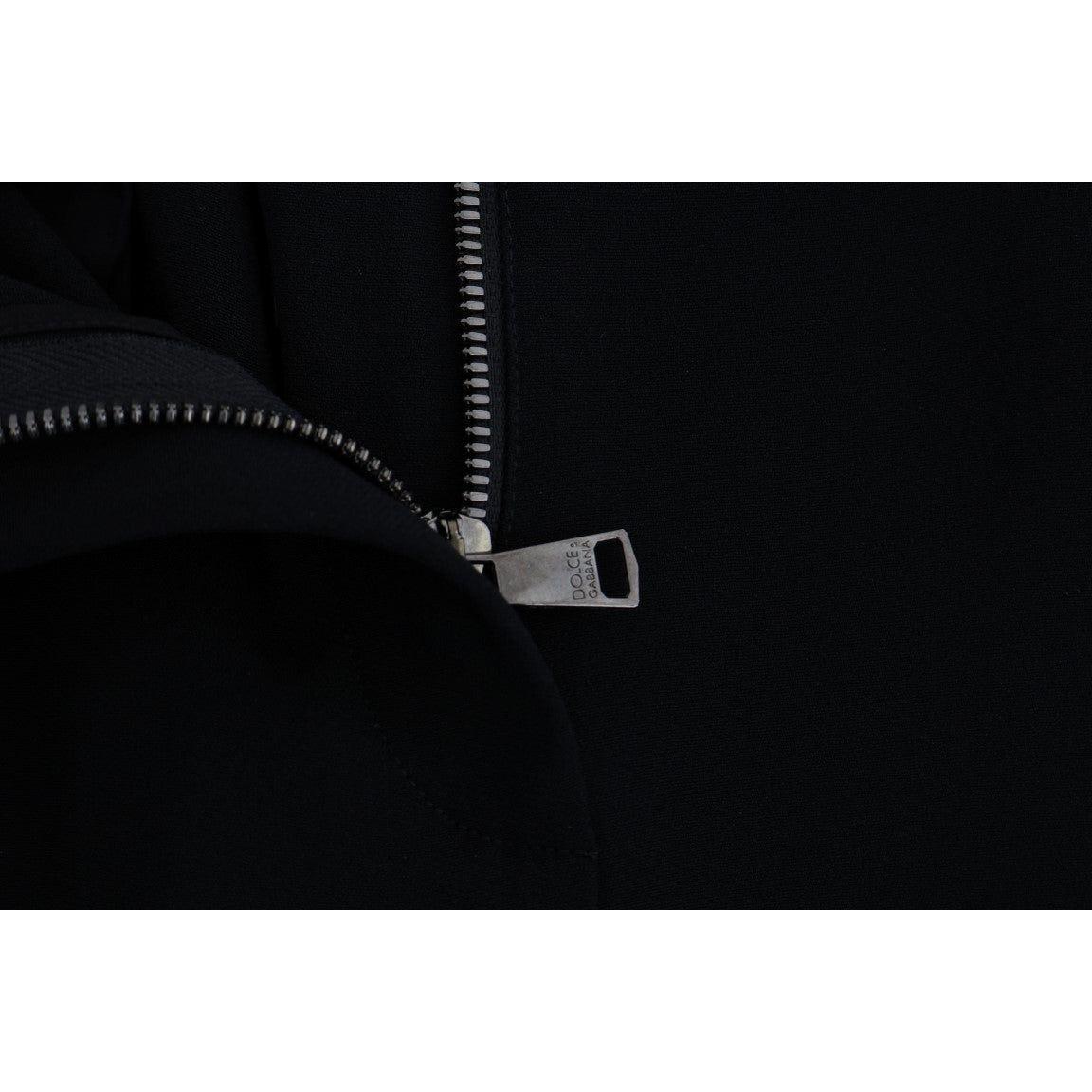 Dolce & Gabbana Black Stretch Pink Stripes Capri Pants Jeans & Pants