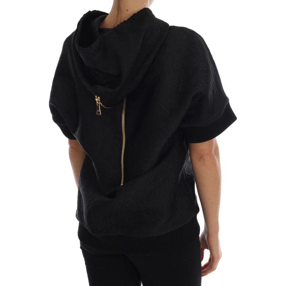 Dolce & Gabbana Black Fairy Tale Crystal Hooded Sweater