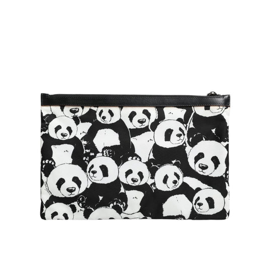 Dolce & Gabbana Black White Panda Pattern Clutch Pouch Bag BAG4160