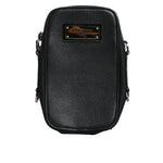 Dolce & Gabbana Black Grain Leather Logo Plaque Clutch Bag