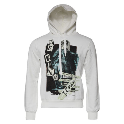 Dolce & Gabbana White Caesar Cotton Hooded Pullover Sweater