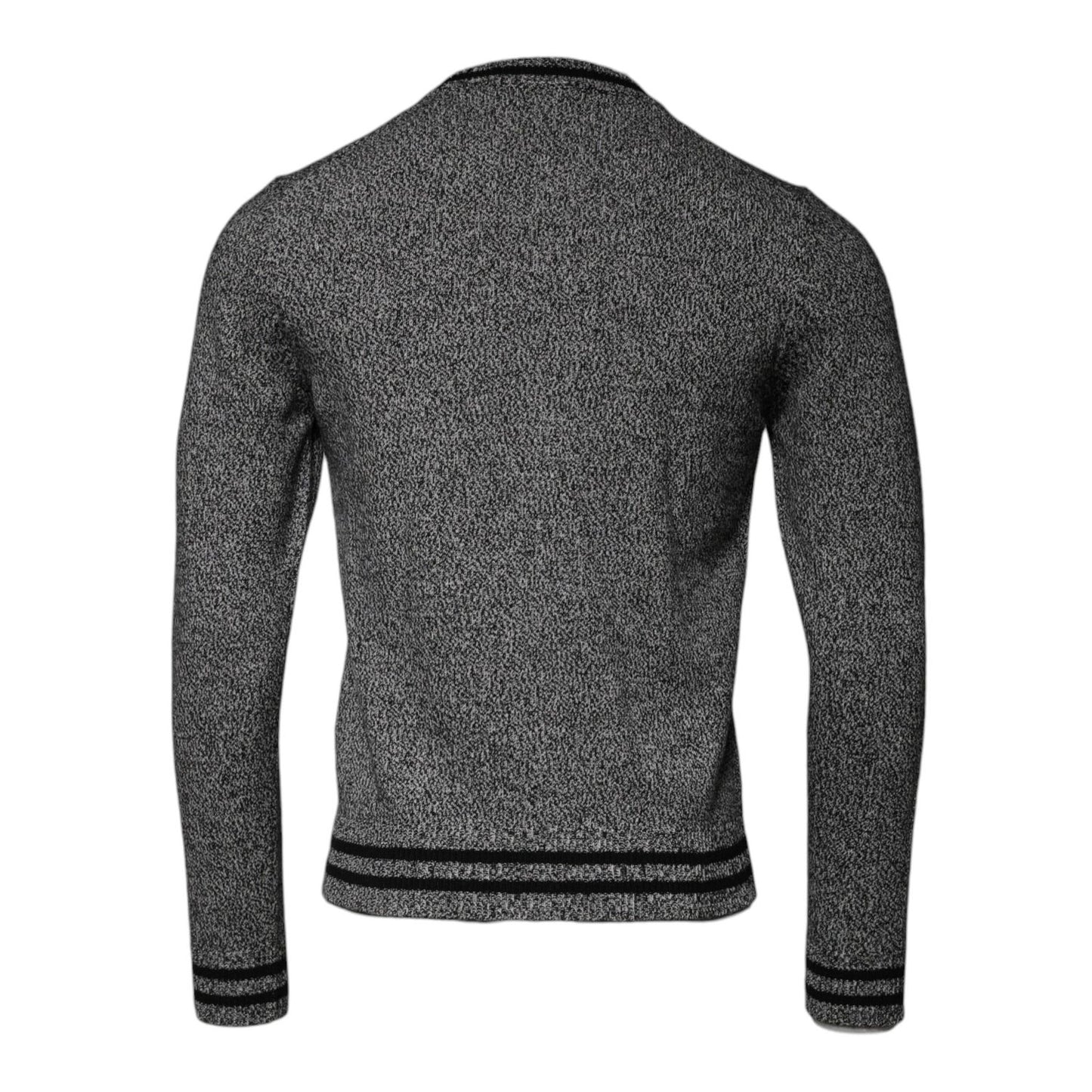 Dolce & Gabbana Gray Crown King Cashmere Pullover Sweater TSH87573-46