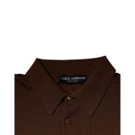 Dolce & Gabbana Brown Cashmere Buttoned Men Pullover Sweater