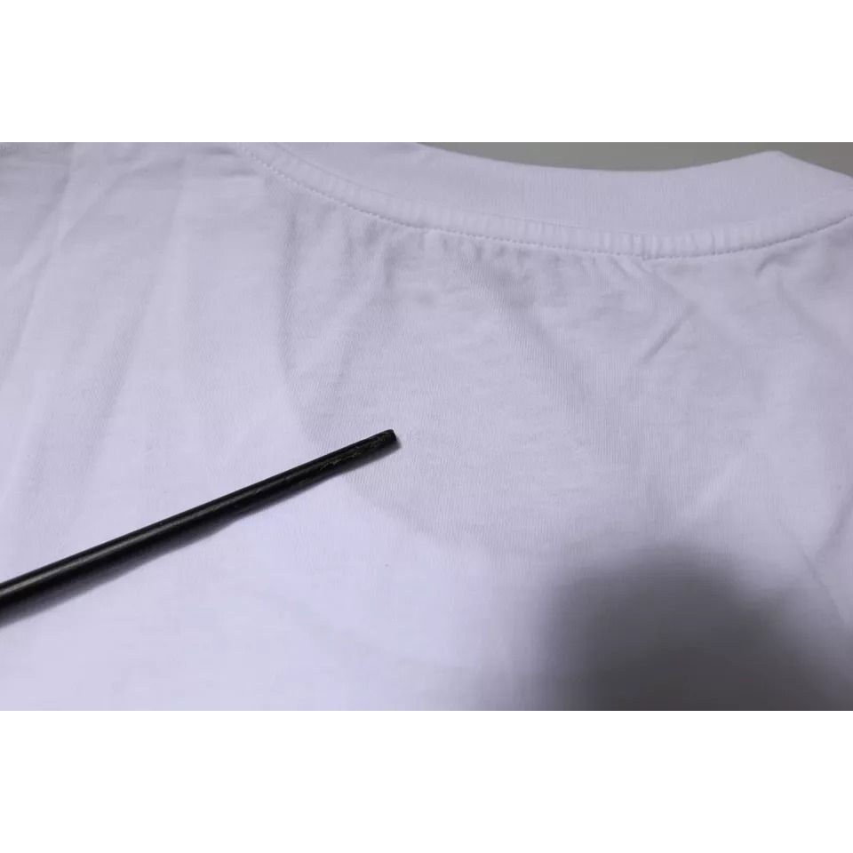 Dolce & Gabbana White DG Logo Cotton Crew Neck T-shirt