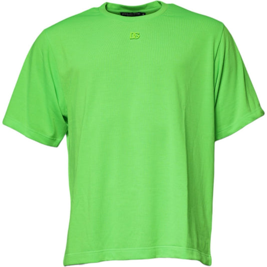Dolce & Gabbana Green DG Logo Cotton Crew Neck T-shirt TSH87526-50