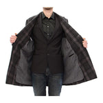Dolce & Gabbana Sicilia Checkered Wool Blend Coat Coats & Jackets Dolce & Gabbana Dark Slate Gray