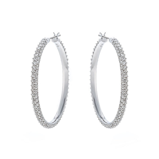 SWAROVSKI Mod. 5389432 silver earrings with quartz analog movement, water resistant up to 3 ATM, in official packaging, 38mm case.