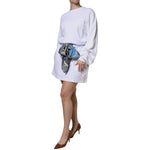 MSGM White Cotton Belted Long Sleeves Crew Neck Mini Dress DR281397-40