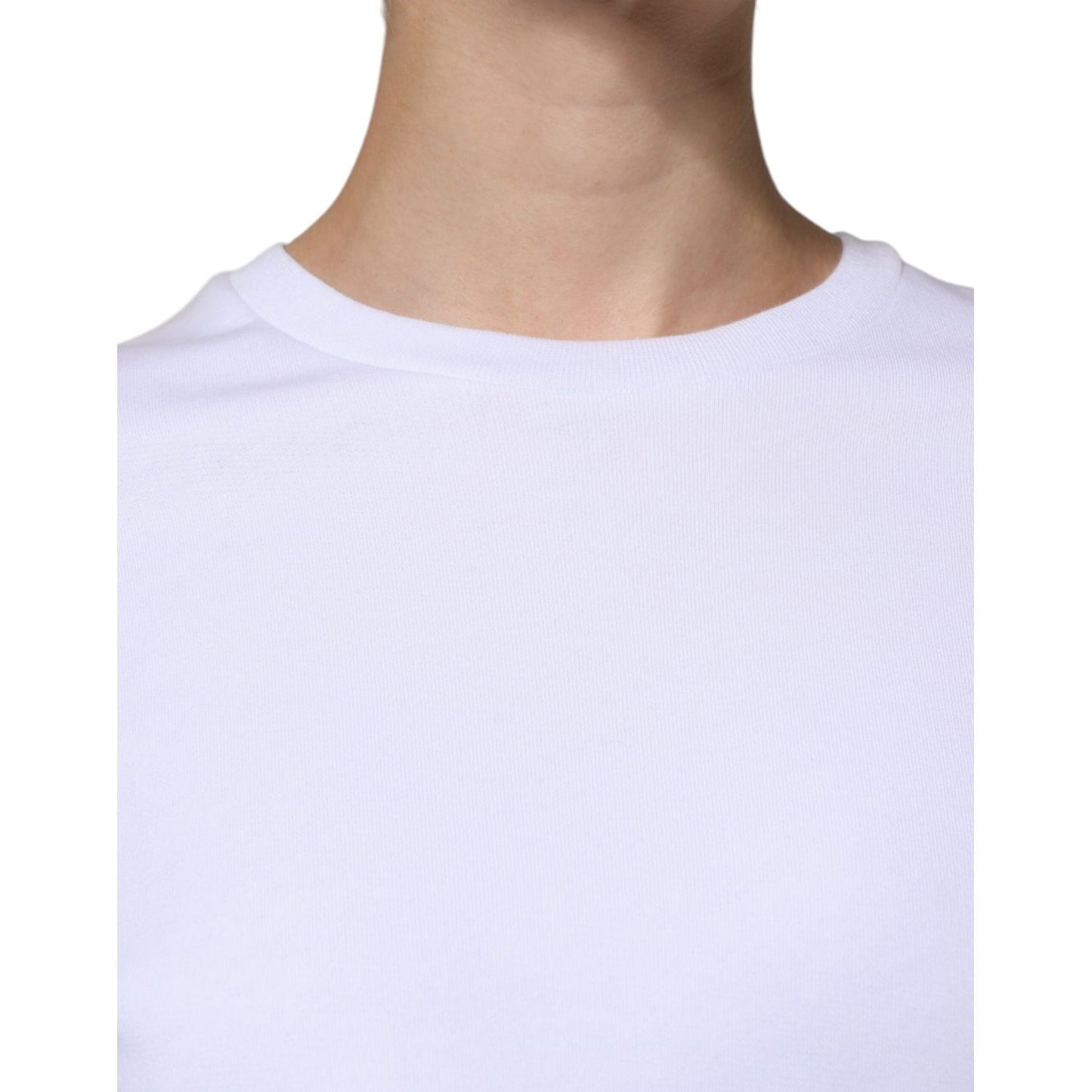 MSGM White Cotton Belted Long Sleeves Crew Neck Mini Dress DR281397-40