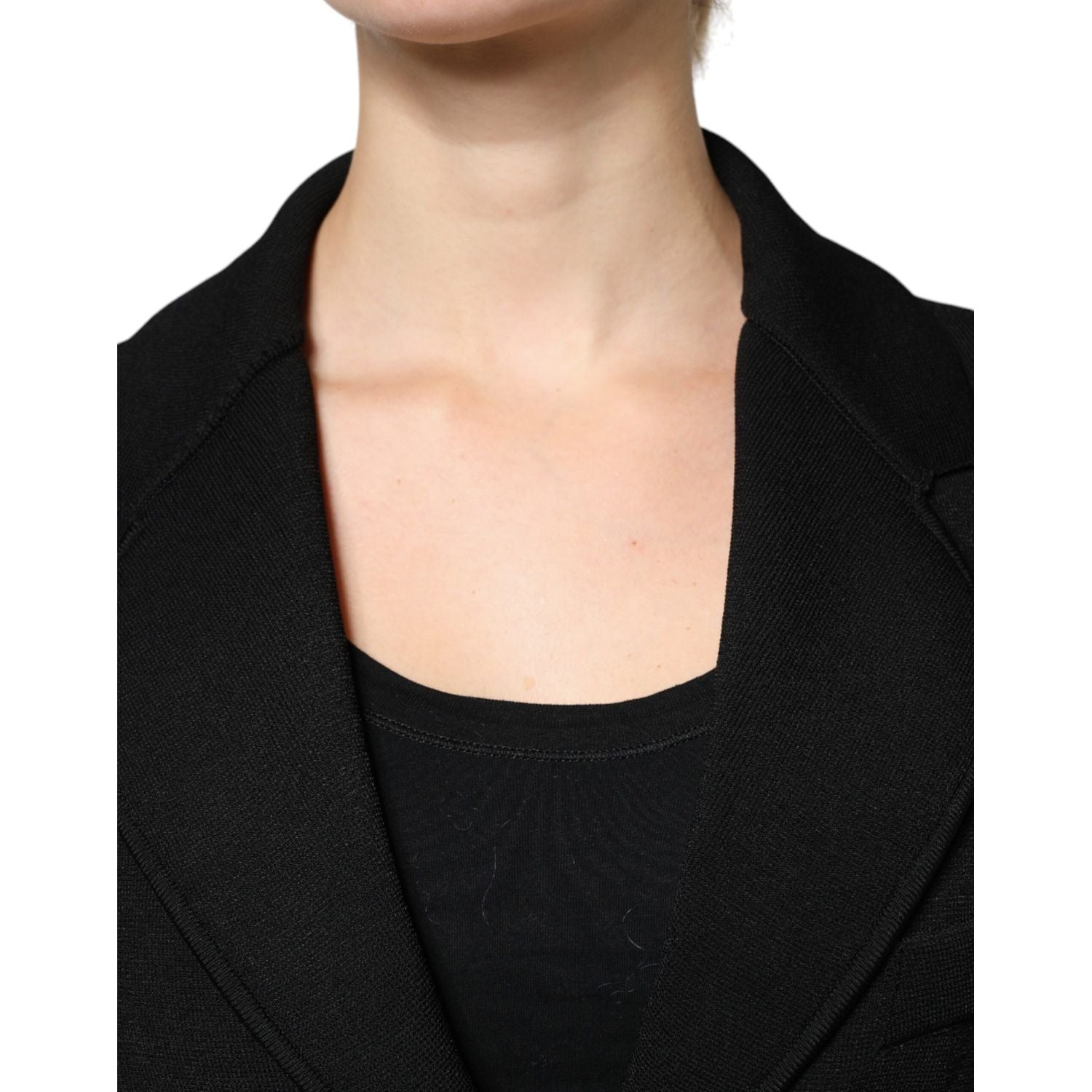 Dolce & Gabbana Black Viscose Single Breasted Blazer Jacket
