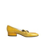 Dolce & Gabbana Yellow Leather Logo Plaque Slip On Mocassin Shoes LA12223-39