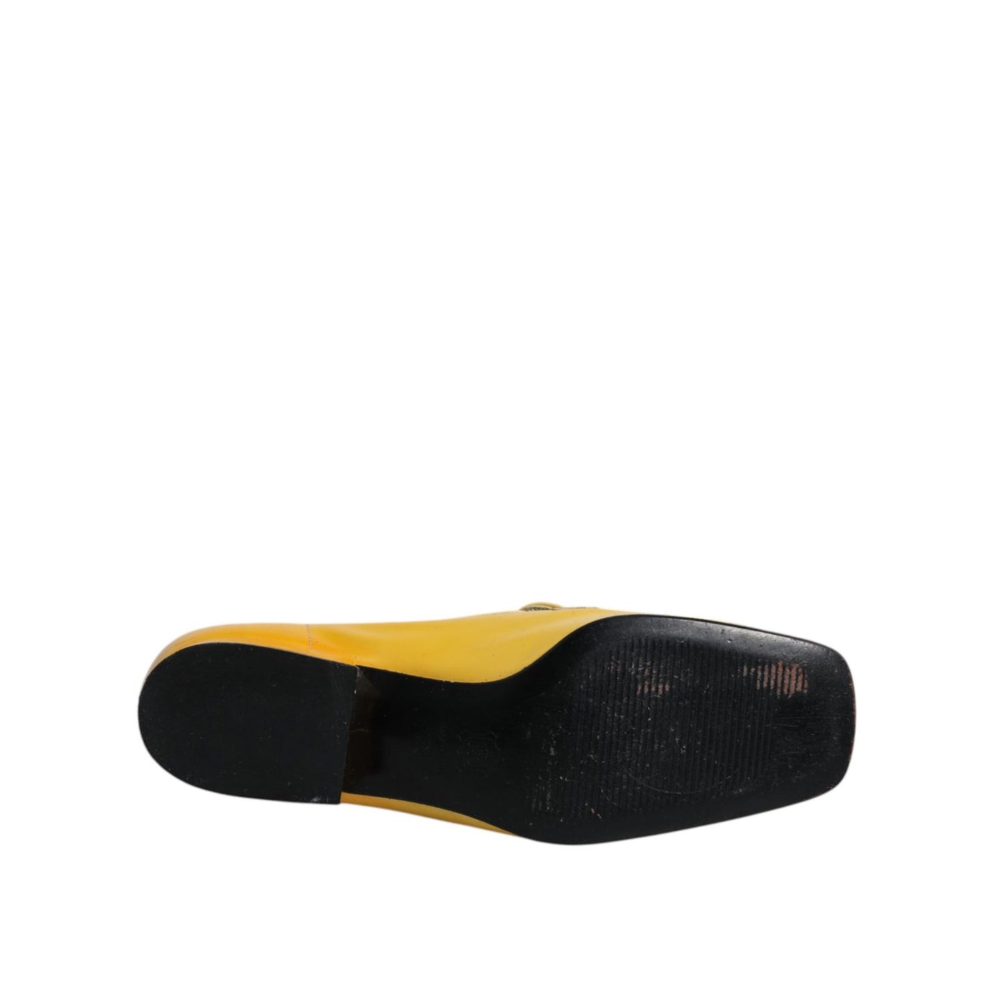 Dolce & Gabbana Yellow Leather Logo Plaque Slip On Mocassin Shoes LA12223-39