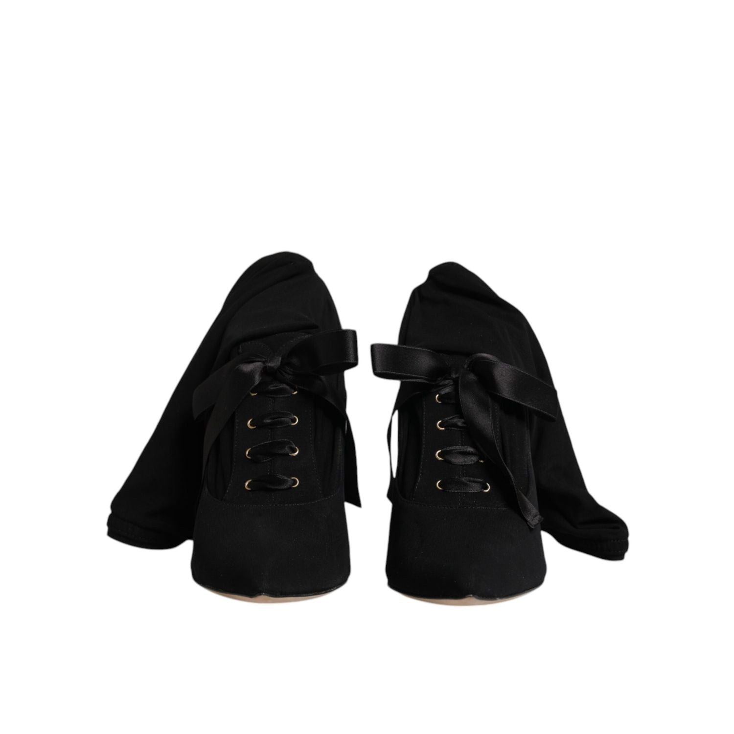 Dolce & Gabbana Black Stiletto Heels Mid Calf Boots Shoes