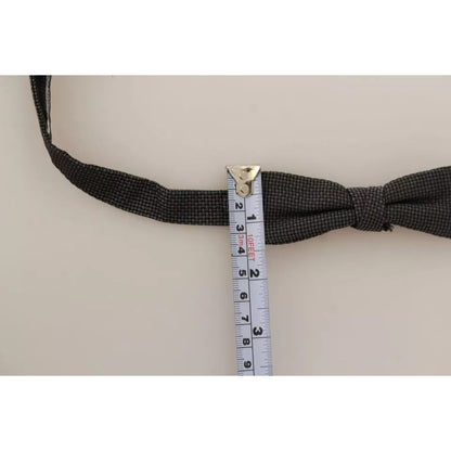 Dolce & Gabbana Gray Pattern Silk Adjustable Neck Bow Tie