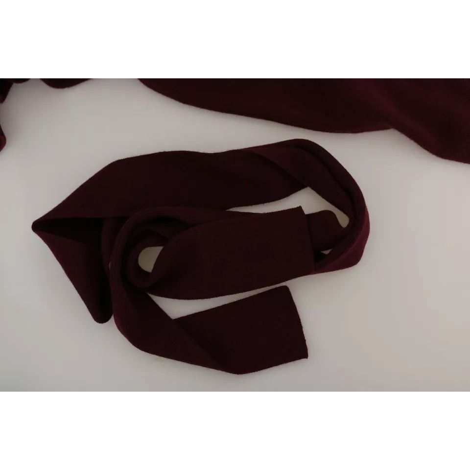 Dolce & Gabbana Bordeaux Cashmere Crown Cardigan Sweater