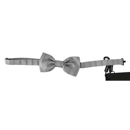 Dolce & Gabbana Light Gray Lining Adjustable Neck Butterfly Bow Tie