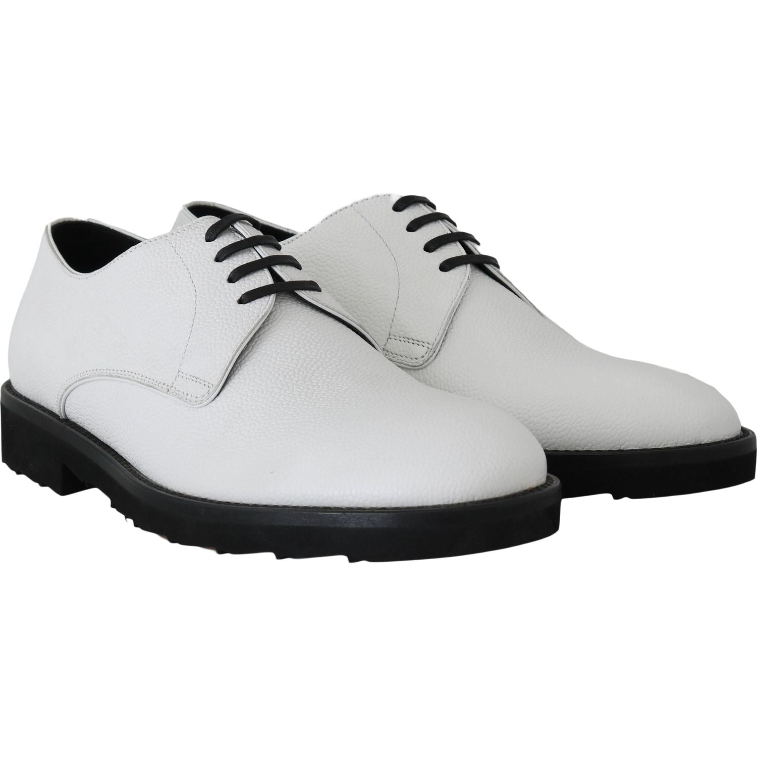 Dolce & Gabbana White Leather Derby Dress Formal Shoes