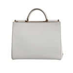 Dolce & Gabbana White Leather Logo Top Handle Tote Crossbody Bag