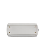 Dolce & Gabbana White Leather Logo Top Handle Tote Crossbody Bag