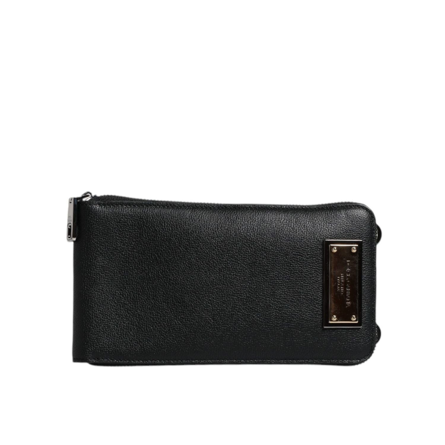 Dolce & Gabbana Black Leather Purse Crossbody Sling Phone Bag