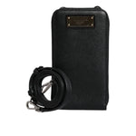 Dolce & Gabbana Black Leather Purse Crossbody Sling Phone Bag