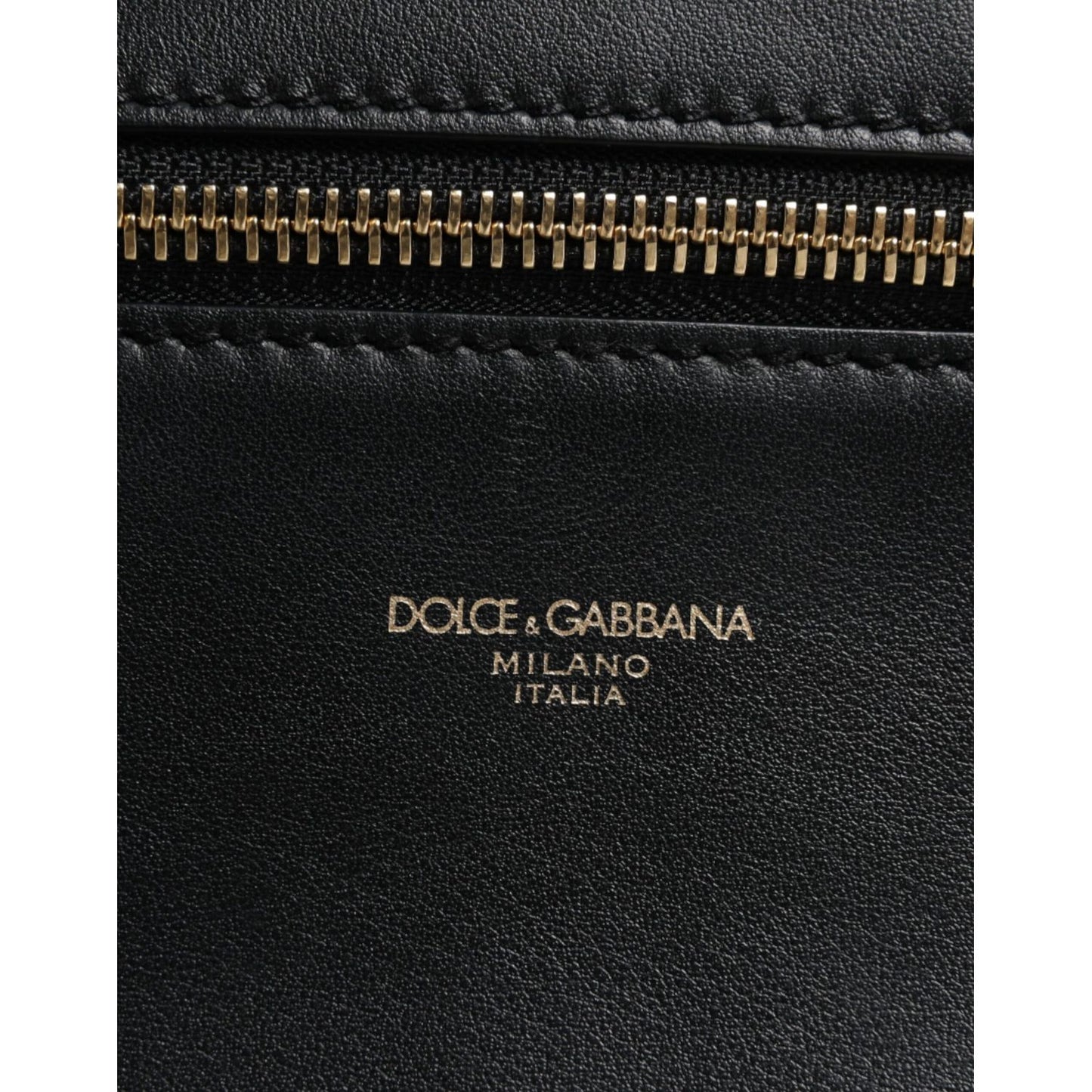 Dolce & Gabbana Black Calfskin Leather Gothic Messenger Bag