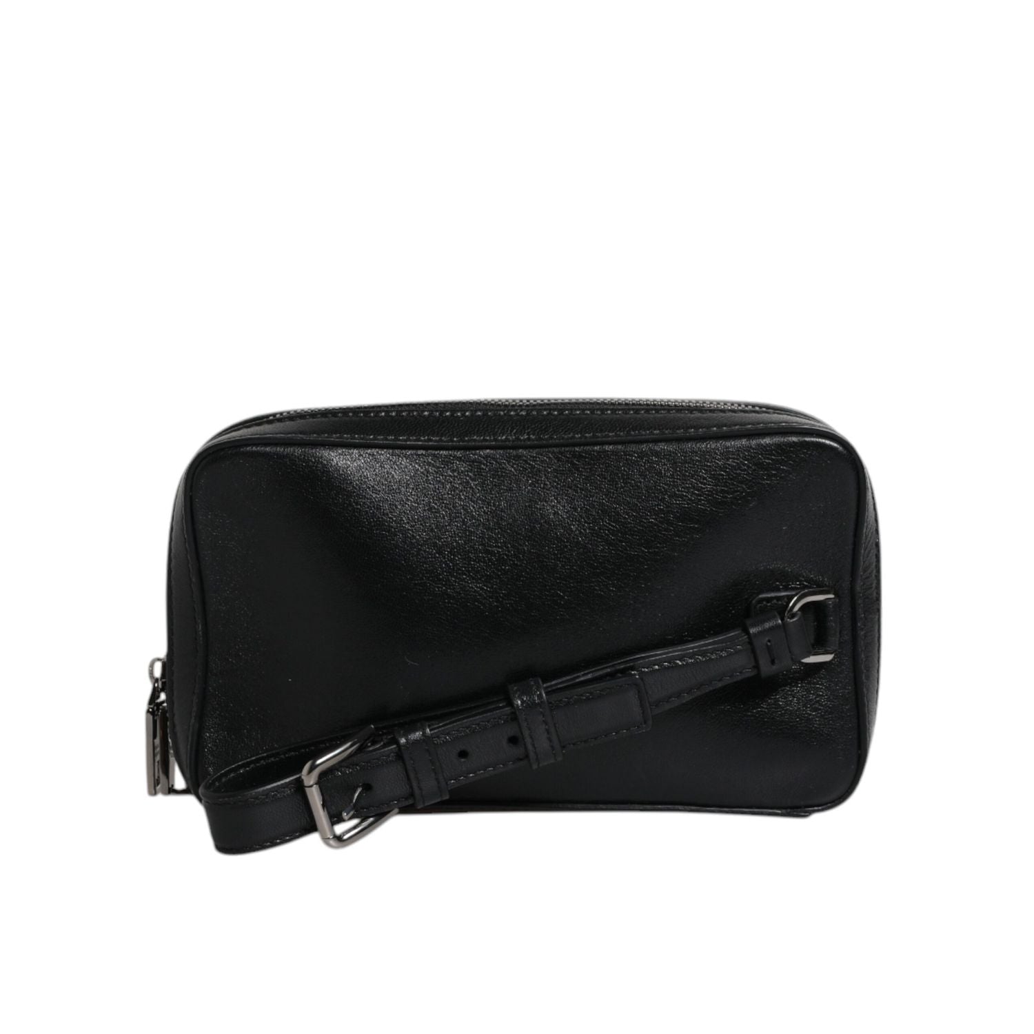 Front view with bag zipped and handles upright.