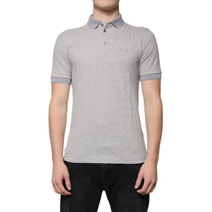 Dolce & Gabbana Gray Collared Short Sleeves Men Polo T-shirt
