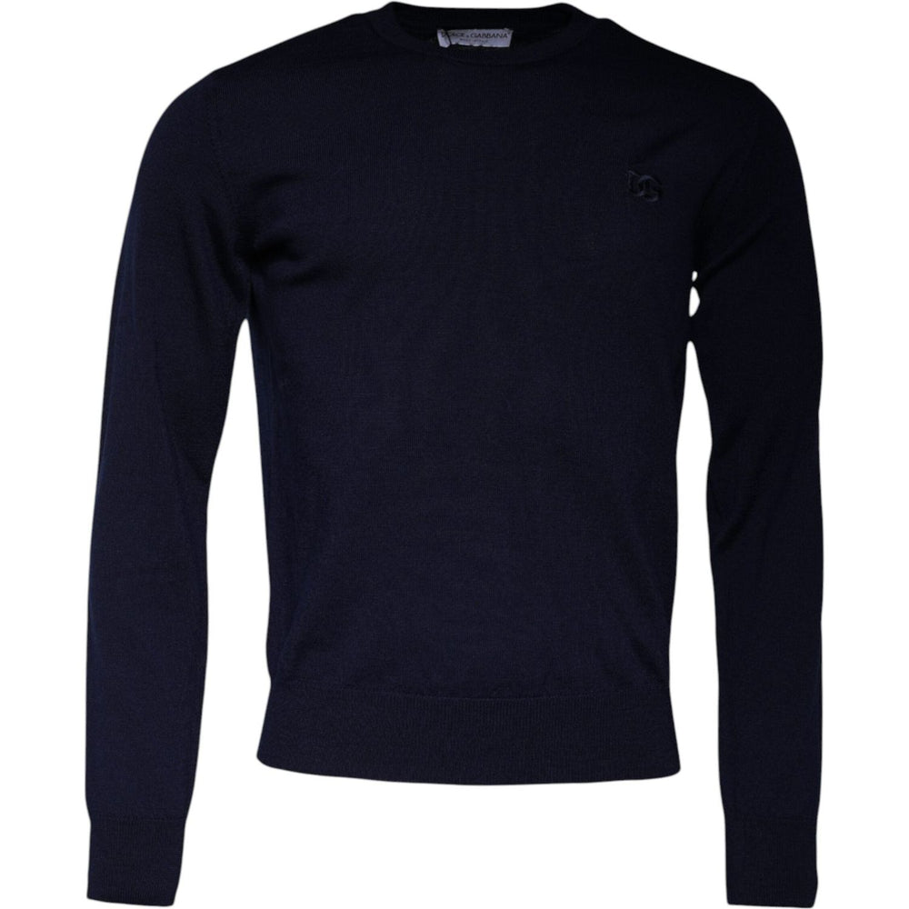 Dolce & Gabbana Blue DG Logo Wool Crew Neck Pullover Sweater TSH87792-46