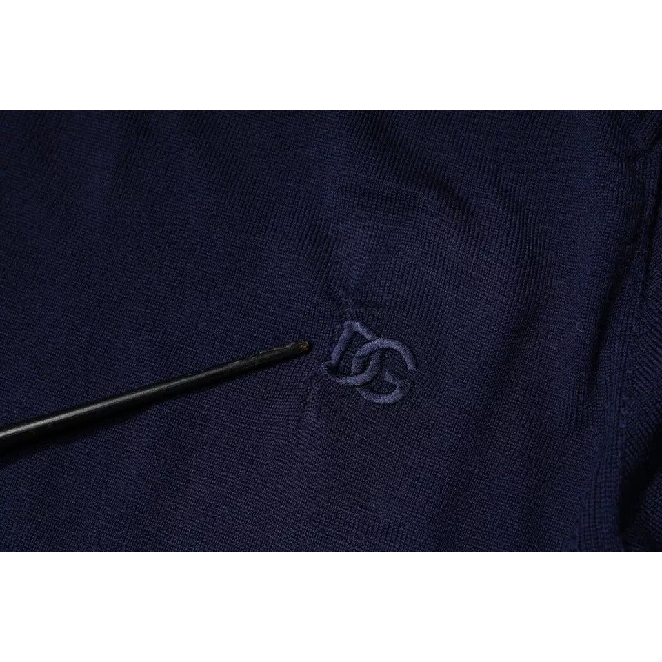 Dolce & Gabbana Blue DG Logo Wool Crew Neck Pullover Sweater TSH87792-46