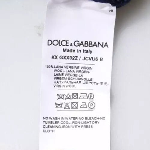 Dolce & Gabbana Blue DG Logo Wool Crew Neck Pullover Sweater TSH87792-46