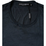 Dolce & Gabbana Dark Blue Silk Crew Neck Short Sleeve T-shirt TSH87794-48