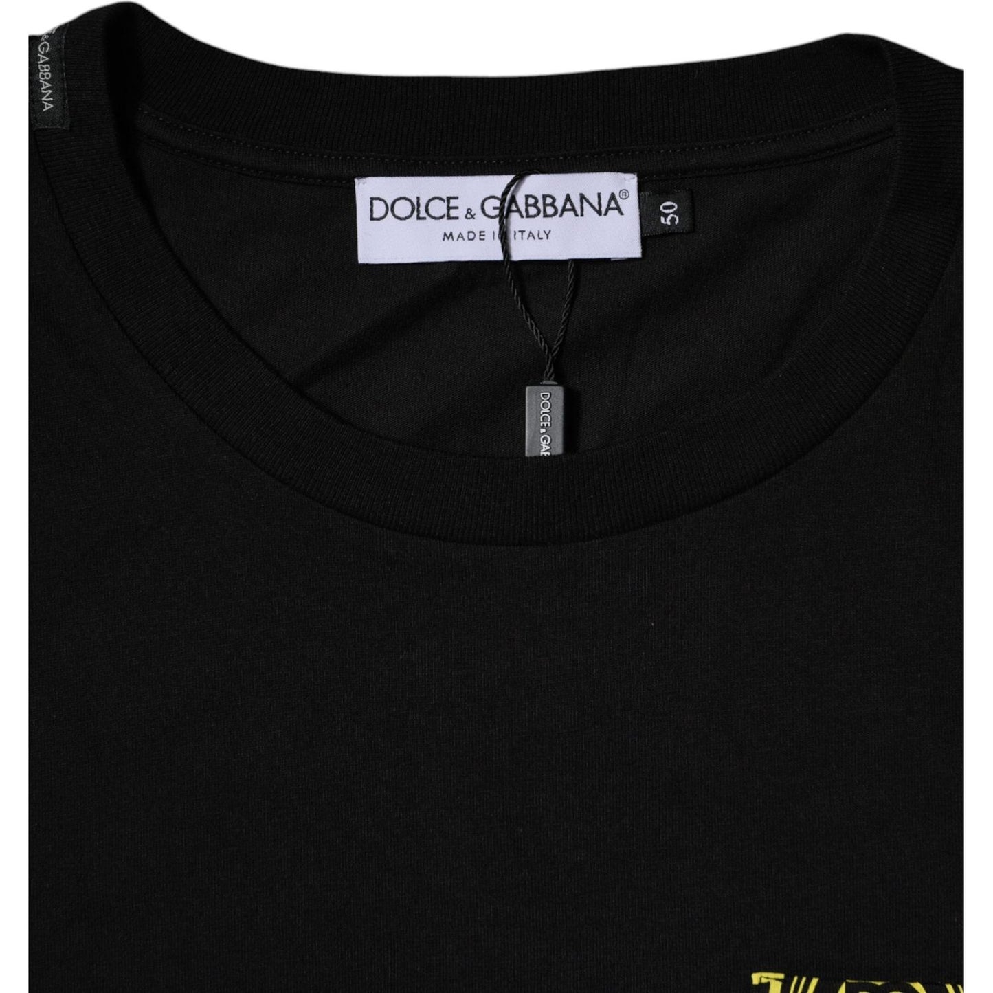 Dolce & Gabbana Black Logo Print Cotton Short Sleeve T-shirt