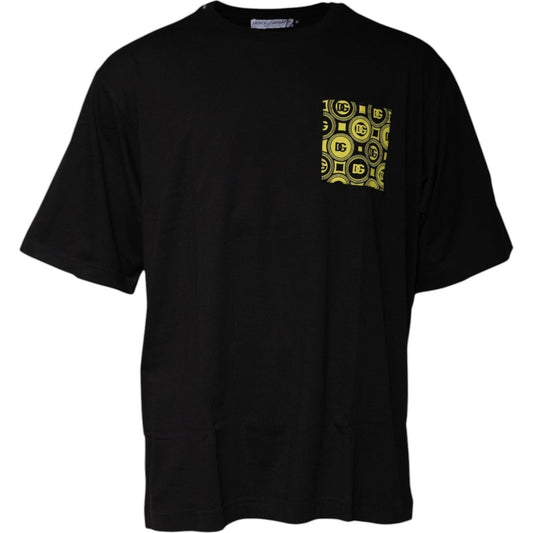 Dolce & Gabbana Black Logo Print Cotton Short Sleeve T-shirt