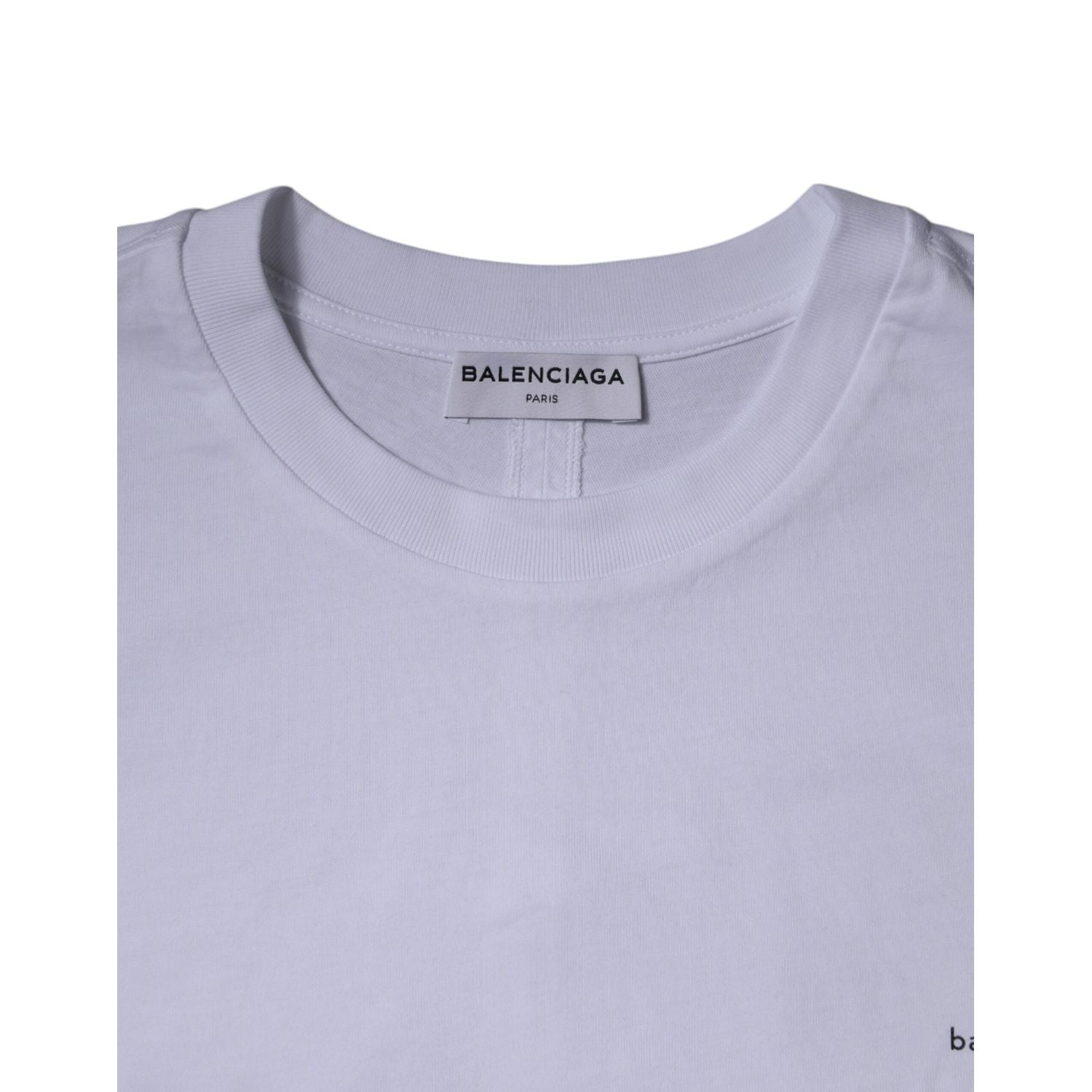 Balenciaga White Logo Cotton Crew Neck Short Sleeves T-shirt