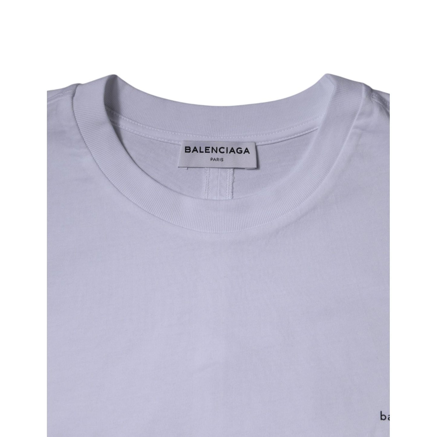 Balenciaga White Logo Cotton Jersey Crew Neck Short Sleeves T-shirt