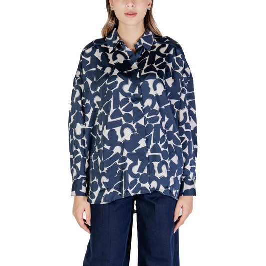 ICHI Blue Polyester Shirt