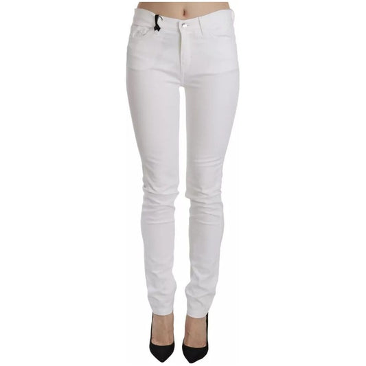Dolce & Gabbana White Crystal Embellished Skinny Jeans