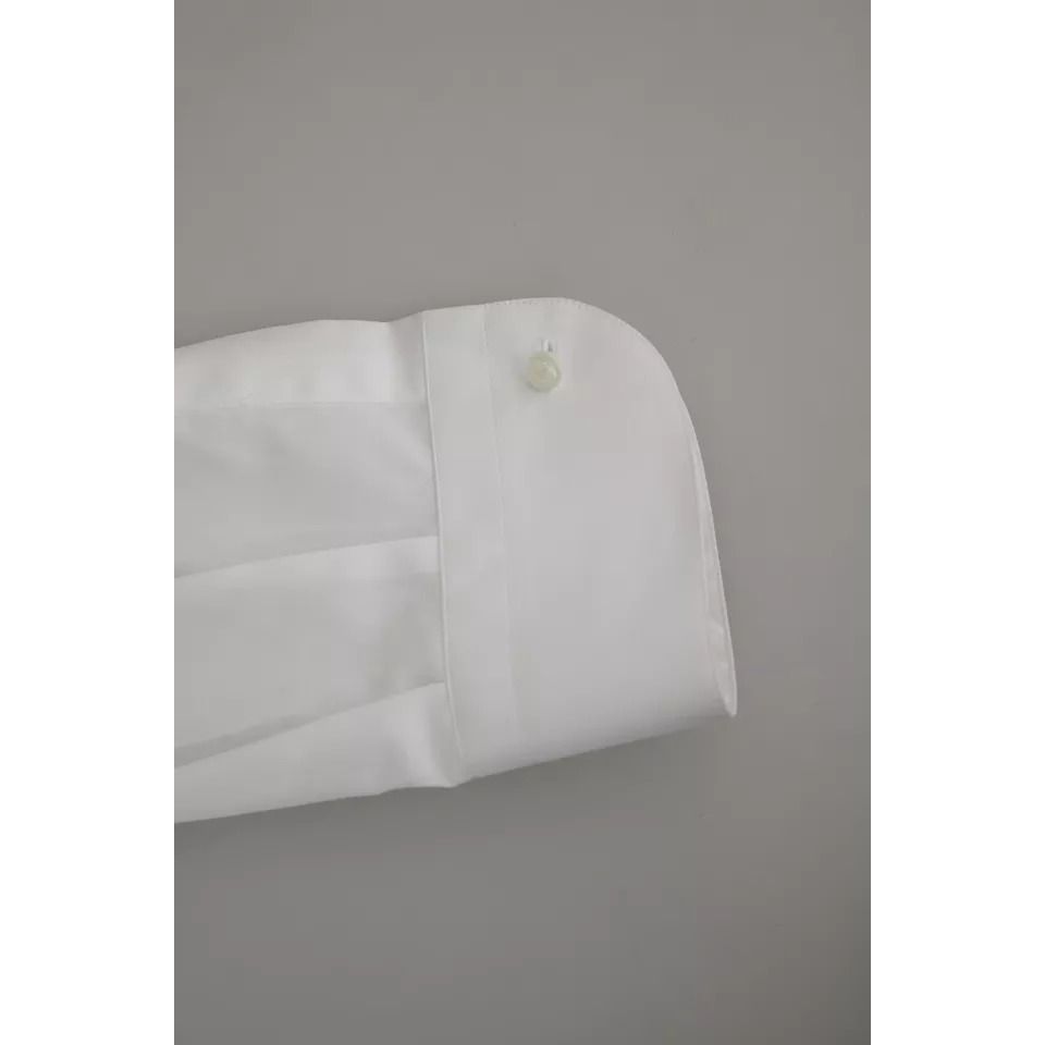 Dolce & Gabbana White Formal Tuxedo Dress GOLD Shirt