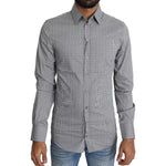 Dolce & Gabbana Gray SICILIA Dotted Semi Fitted Formal Shirt TSH5484-37