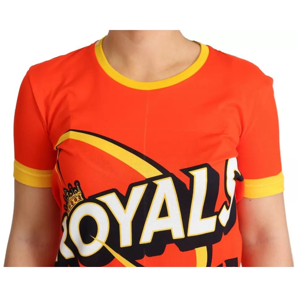 Dolce & Gabbana Orange Royals Print Round Neck T-shirt TSH5758-38