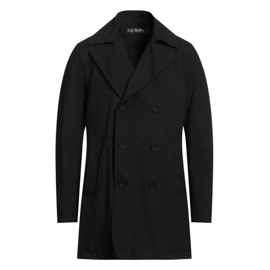 People Of Shibuya Black Recycled Polyester Men Trench Coat