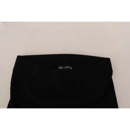 Dolce & Gabbana Black High Waist Stretch Pants Tights