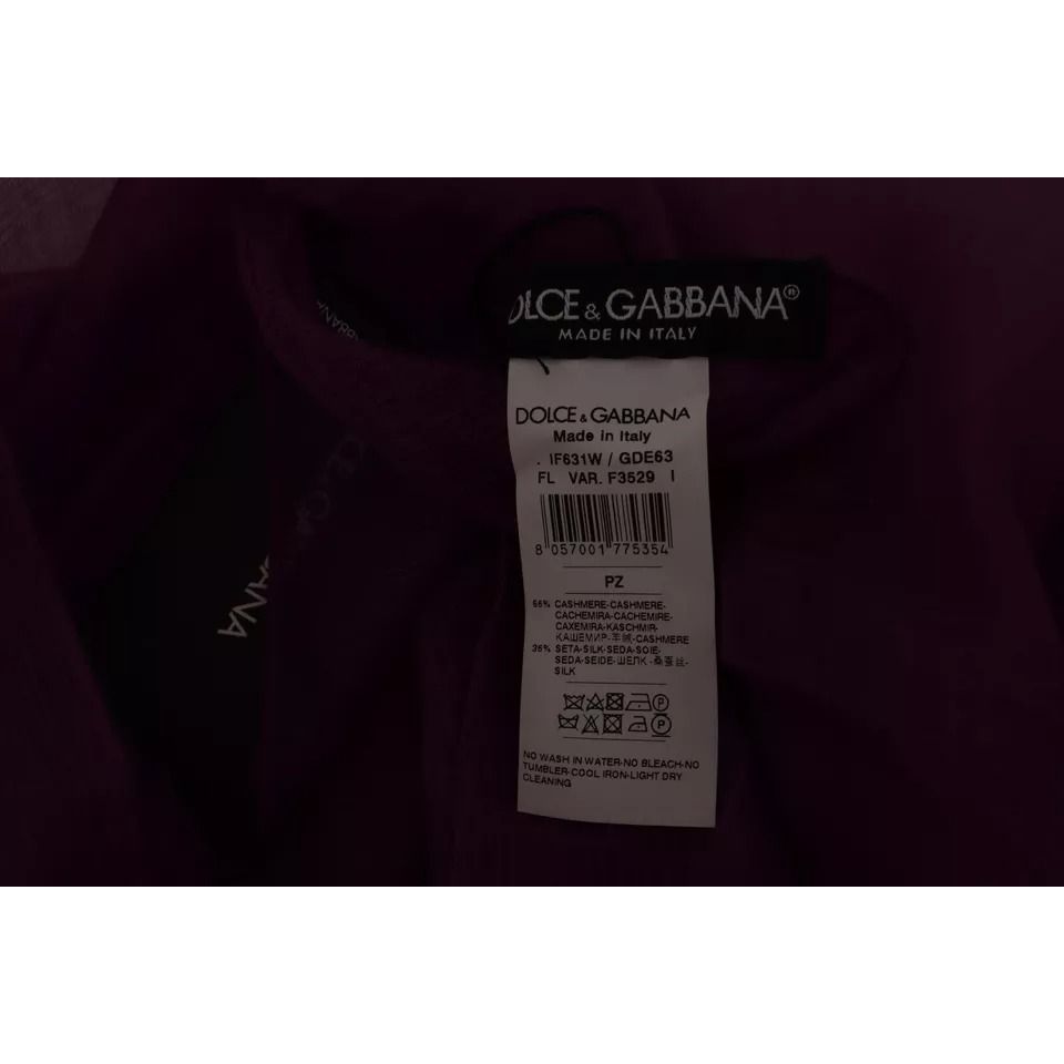 Dolce & Gabbana Purple Solid Cashmere Silk Shawl Wrap Scarf
